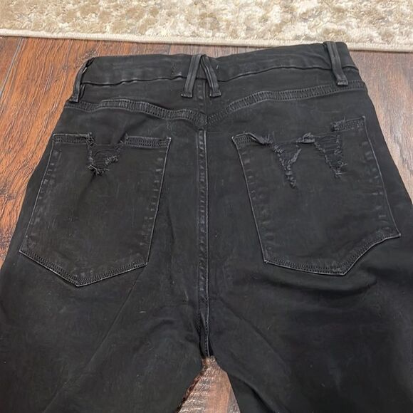 Good American good waist cropped black Jeans size 4 / 27 raw hem - Picture 7 of 11
